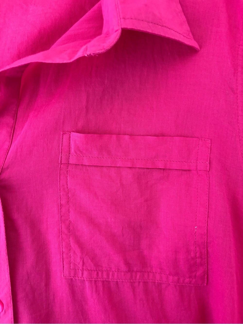 True Destinations Pink Cotton Coastal Tunic Button Down Shirt Coverup L - Picture 7 of 13